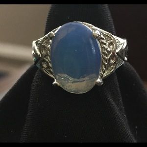 6/$25-Milky Opalite, Silver Electro Plate Rings